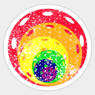 Rainbow Pickleballs Sticker